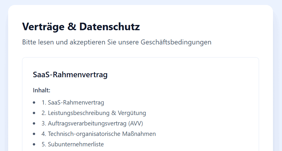 Vertragsbestätigung und E-Mail-Verifizierung im Onboarding